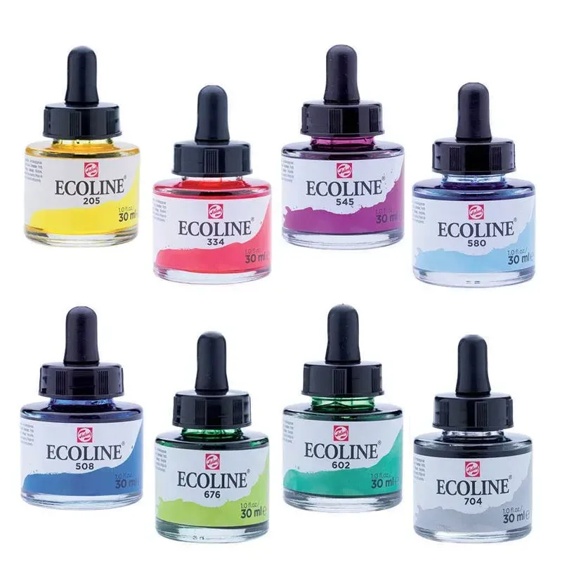 Фарба акварельна рідка Ecoline, (416), Сєпія, 30 мл, Royal Talens 1