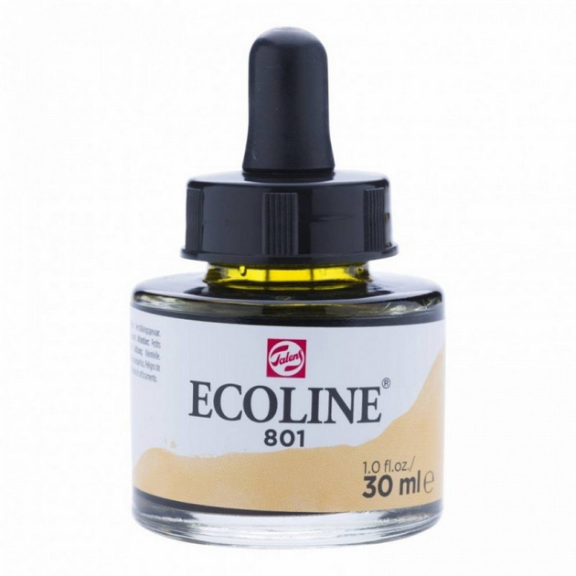 Фарба акварельна рідка Ecoline, (801), Золото, 30 мл, Royal Talens