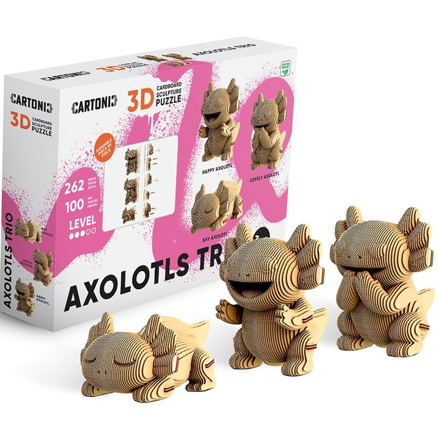 Картонний конструктор "Cartonic 3D Puzzle AXOLOTLS TRIO", CARTTRIOAXOL