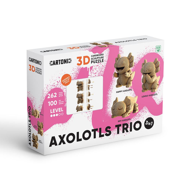 Картонний конструктор "Cartonic 3D Puzzle AXOLOTLS TRIO", CARTTRIOAXOL 1