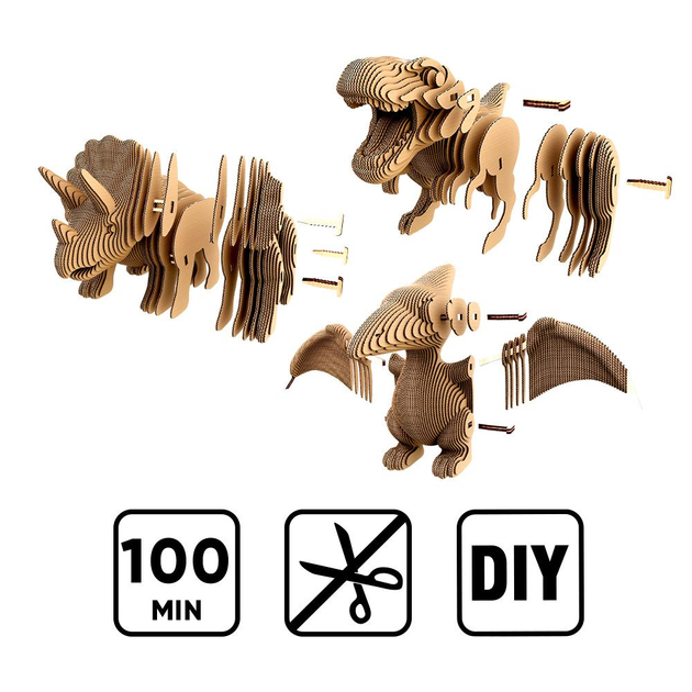 Картонний конструктор "Cartonic 3D Puzzle DINOS TRIO", CARTTRIODINO 12