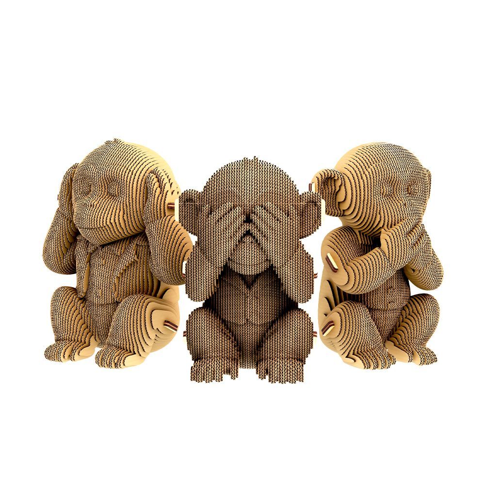Картонний конструктор "Cartonic 3D Puzzle MONKEYS TRIO", CARTTRIOMONK 2