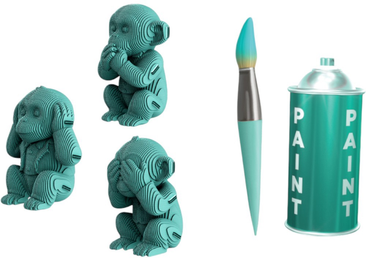Картонний конструктор "Cartonic 3D Puzzle MONKEYS TRIO", CARTTRIOMONK 9