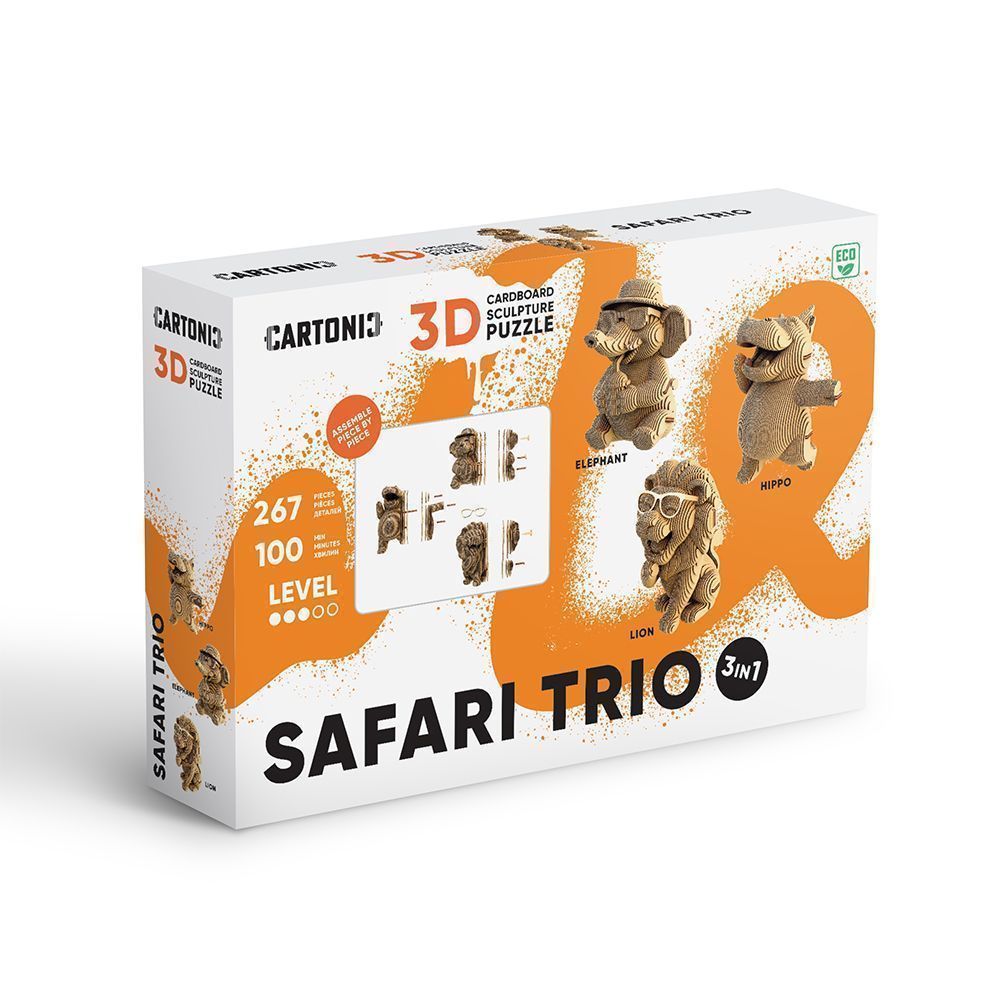 Картонний конструктор "Cartonic 3D Puzzle SAFARI TRIO", CARTTRIOSAF 1