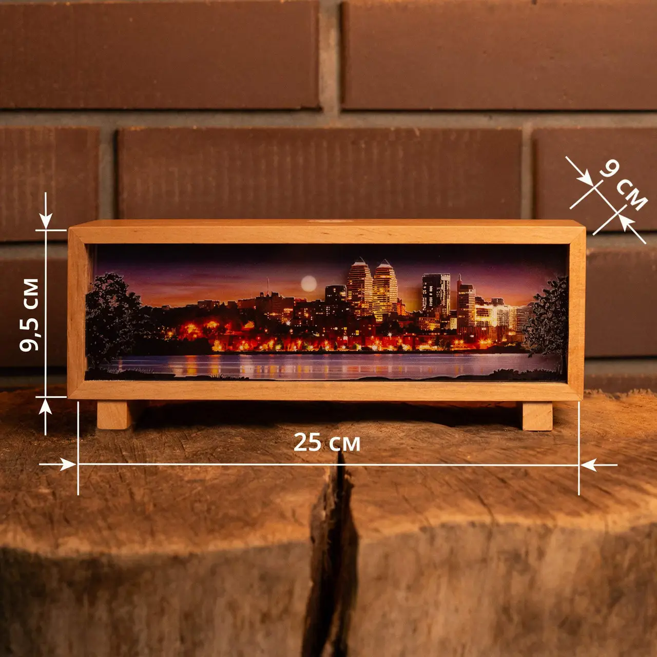 Нічник-панорама “Місто Дніпро”, лаковане дерево (LED, Акумулятор, USB Type-C), npa0019 3