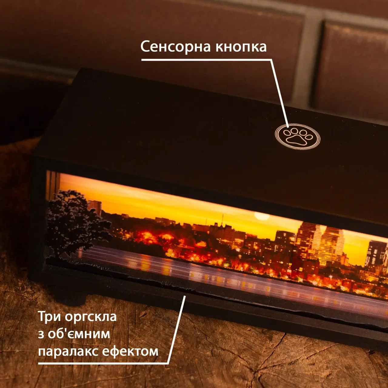 Нічник-панорама “Місто Дніпро”, чорний (LED, Акумулятор, USB Type-C), npa1019 4