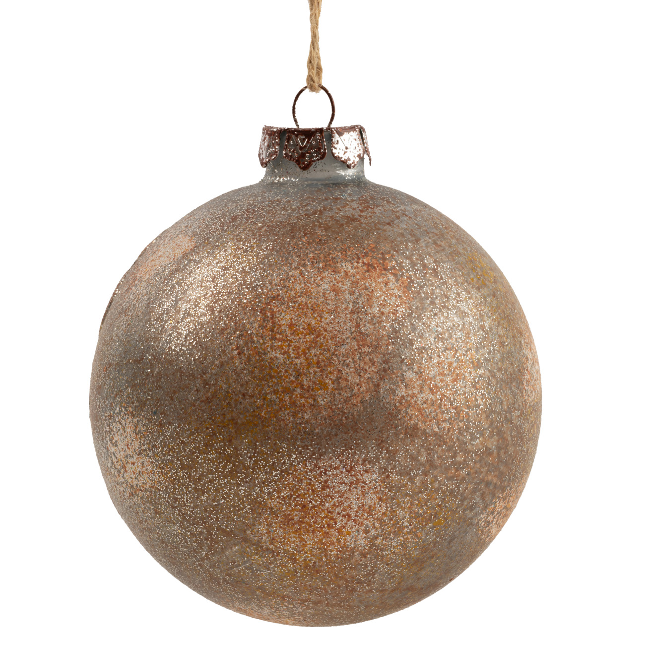 Підвіска новорічна Ретро куля скляна різьблена 12 см (2 види в асорт.), 9769970 1