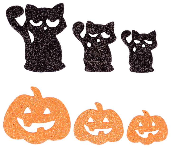 Набір наліпок Yes! Fun Хелловін "Чорний кіт та гарбузи", 12 шт, ЕВА глітер, 973709 Набір наліпок Yes! Fun Хелловін "Чорний кіт та гарбузи", 12 шт, ЕВА глітер, 973709