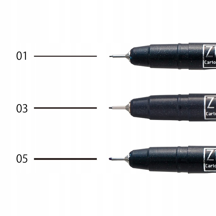 Набір лайнерів ZIG CARTOONIST MANGAKA BLACK 3 шт.SET2, KURETAKE, CNM/3VBK2 1