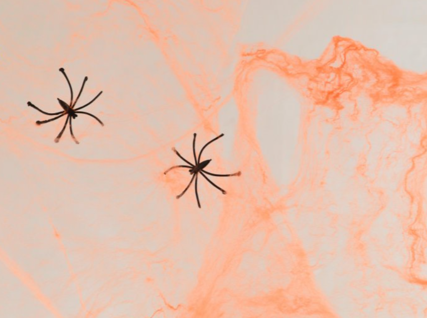 Декор Павутина помаранчева з двома павучками, 20 г, 973364 1