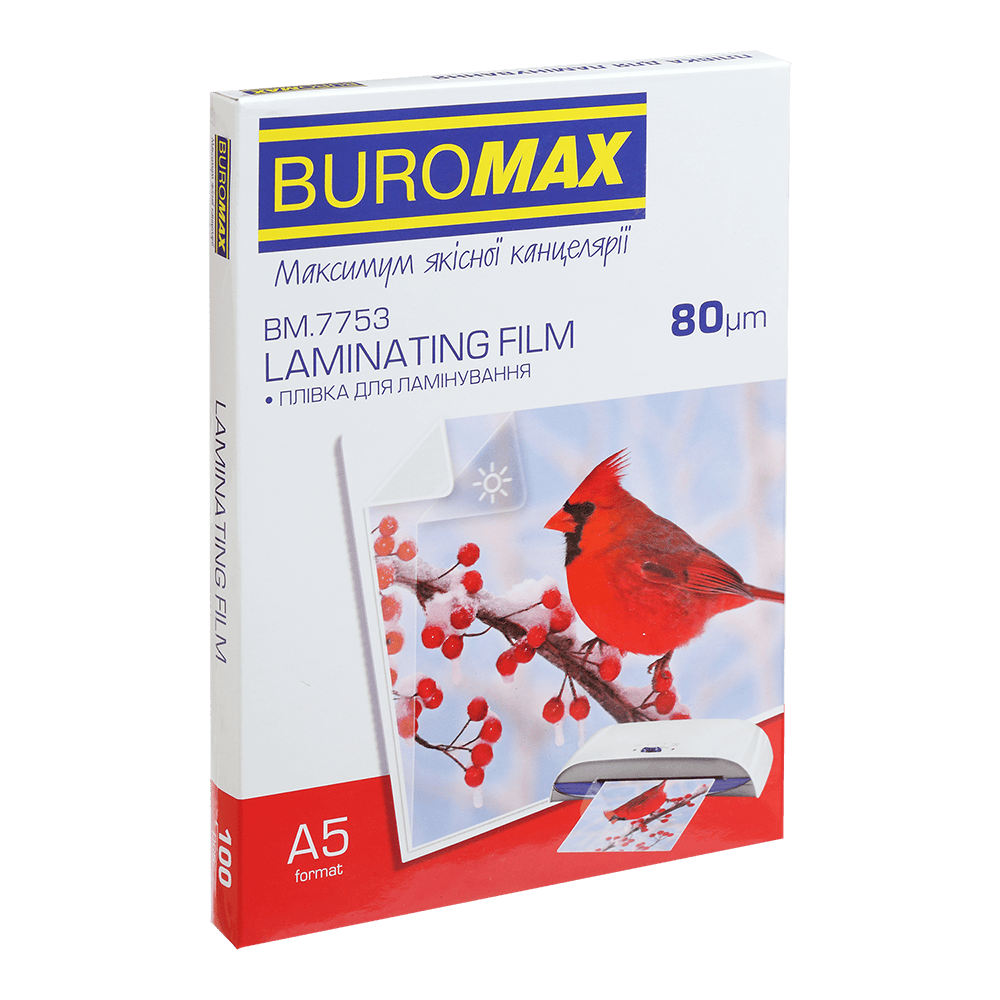 Плівка для ламінування 80мкм, A5 (154*216 мм), 100 шт. BM.7753