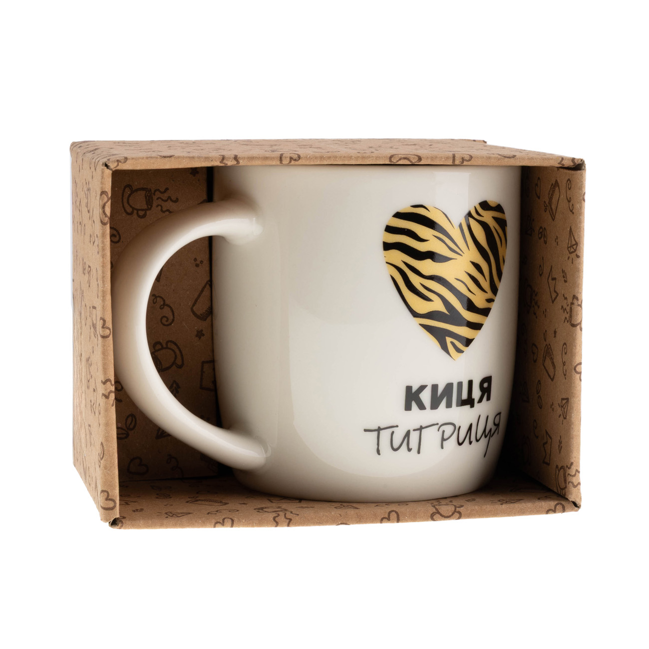 Чашка "Киця - тигриця" бочка, 360 мл + подарункова коробка Kvarta, 1997 1