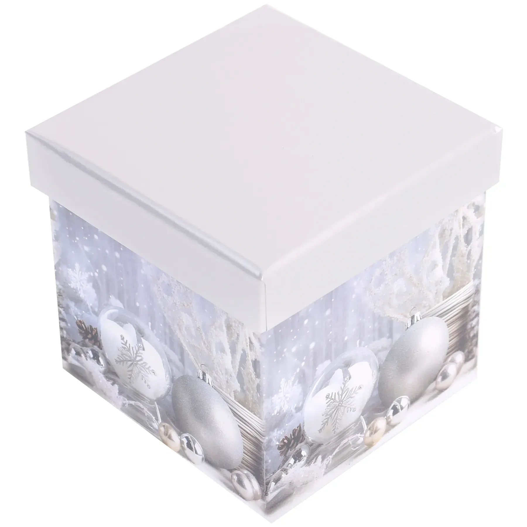 Подарункова коробка квадратна, Новорічні прикраси, 13*13*5,9 cм, 460387832 1