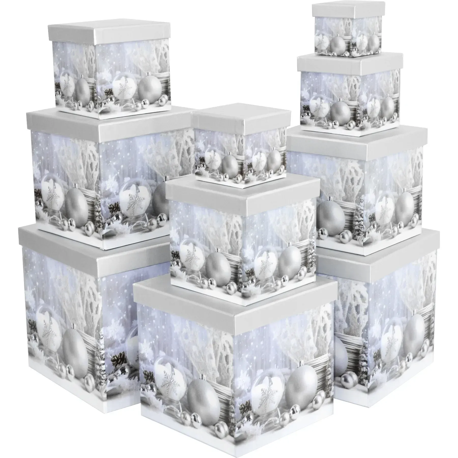 Подарункова коробка квадратна, Новорічні прикраси, 15*15*6,9 cм, 460387833