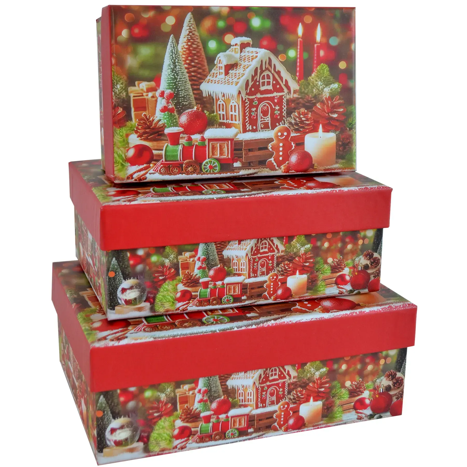 Подарункова коробка прямокутна НР, "Різдвяний будиночок", 14,2*10*5,8 см, 110314232