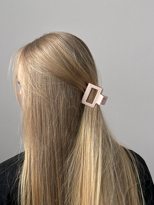 Краб для волос матовый розовый (5 см), N016-16 3