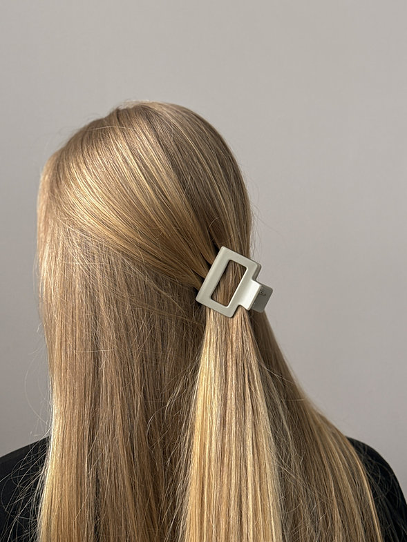 Краб для волос матовый светло-серый (5 см), N016-15. 3