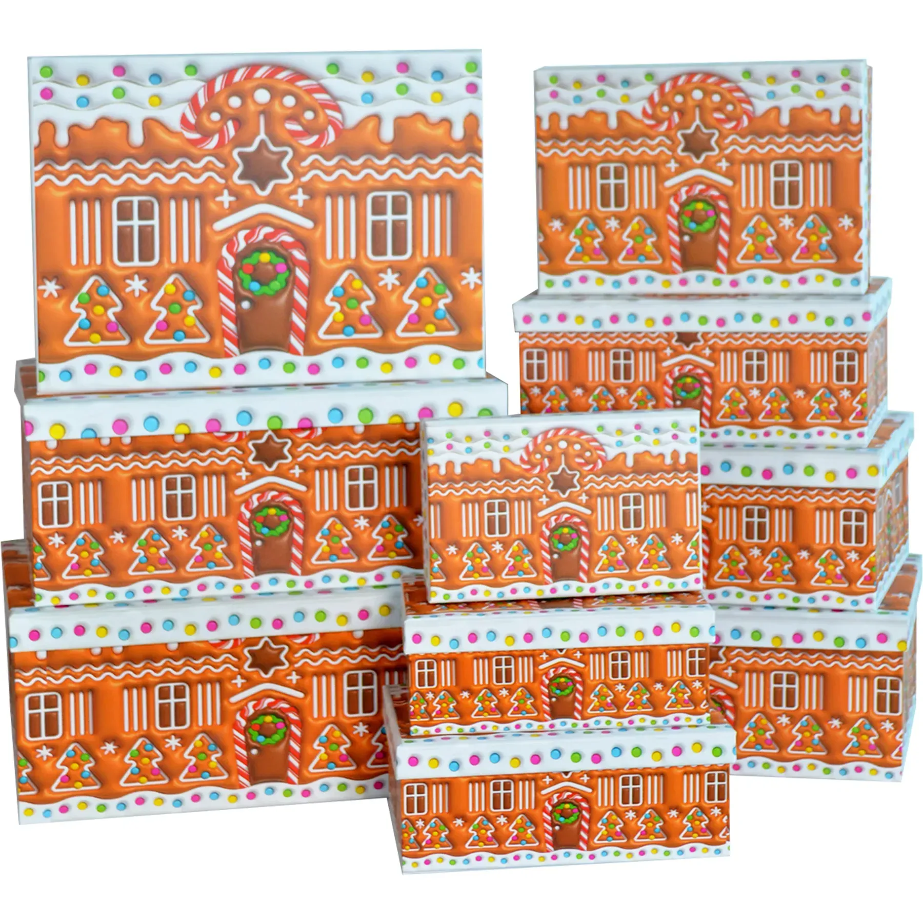 Подарункова коробка прямокутна НР, "Різдвяний пряничний будиночок", 31*23*13,5 см, 1110102707