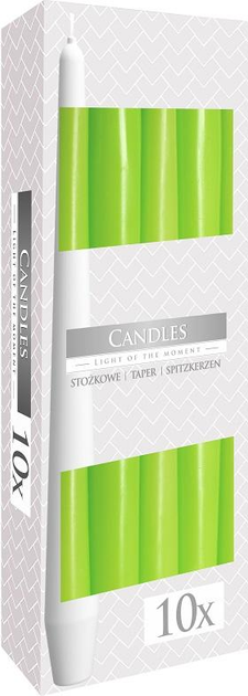 Свічка конічна салатова Bispol 24,5 см, 7 годин горіння, S30-064