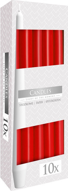 Свічка конічна червона Bispol 24,5 см, 7 годин горіння, S30-030
