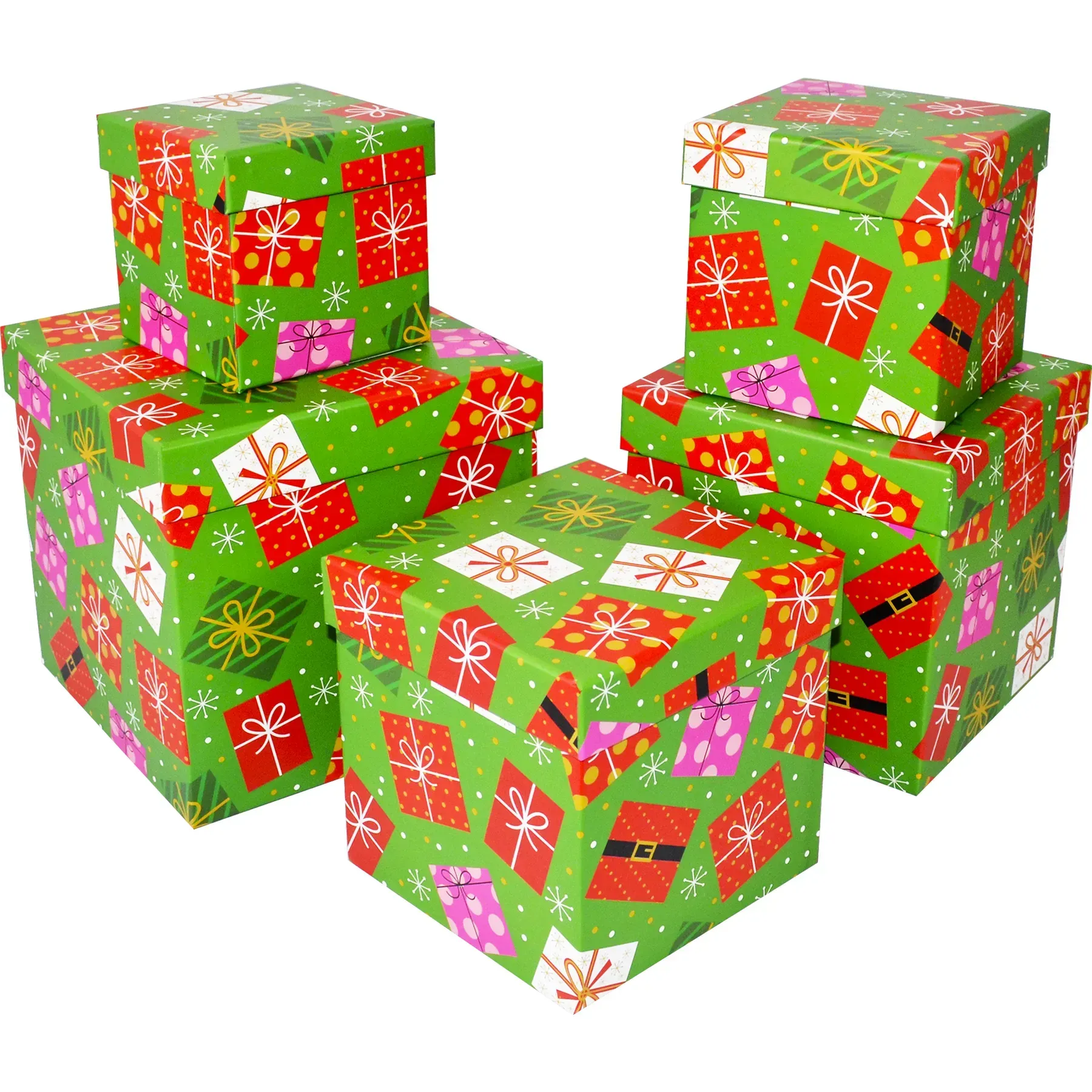 Подарочная коробка квадратная НР, "Новогодние подарки", 19*19*19 cм, 440553715