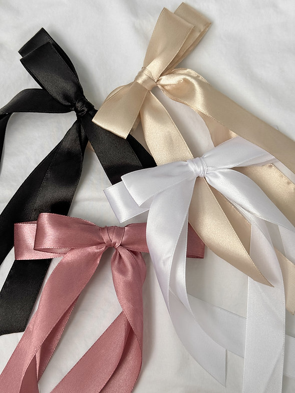 Бант атласная лента цвета пудра (крепеж автомат), BA-8 5