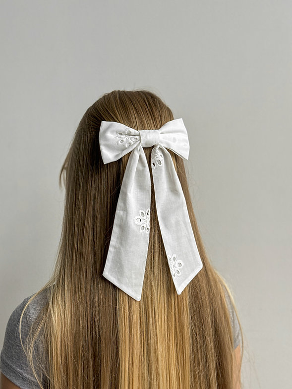 Бант прошва белая лента меньше узора крепления автомат, S014 2