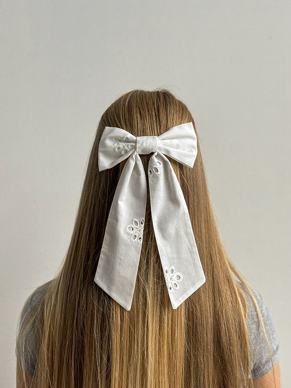 Бант прошва белая лента меньше узора крепления автомат, S014 3