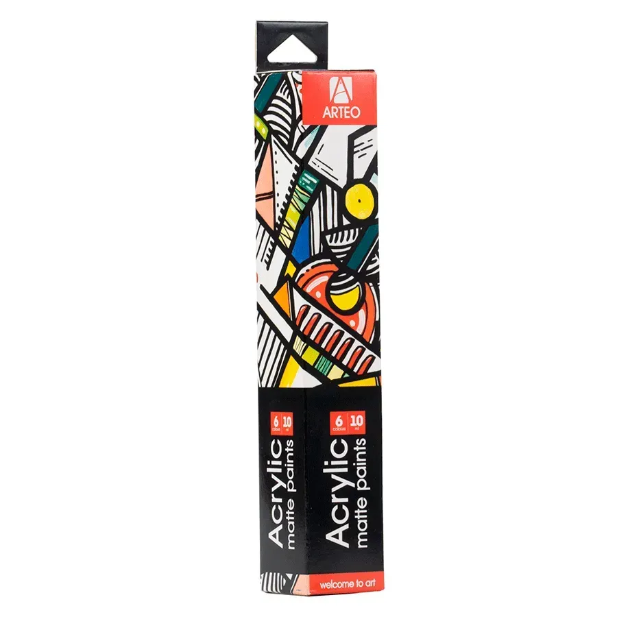 Набір акрилових фарб Geometric, матовий, 6*10 мл, Arteo
