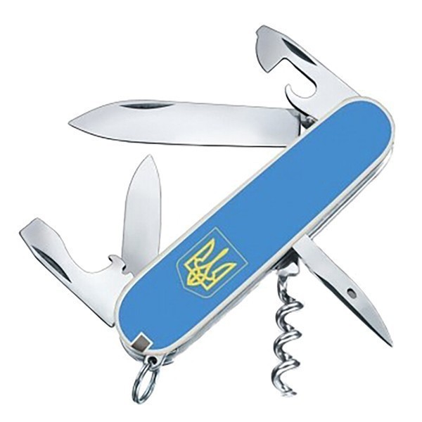 Ніж Spartan Ukraine 91мм/12предм/білий/штоп/Герб блакитний, Vx1.3603.7_T0070r