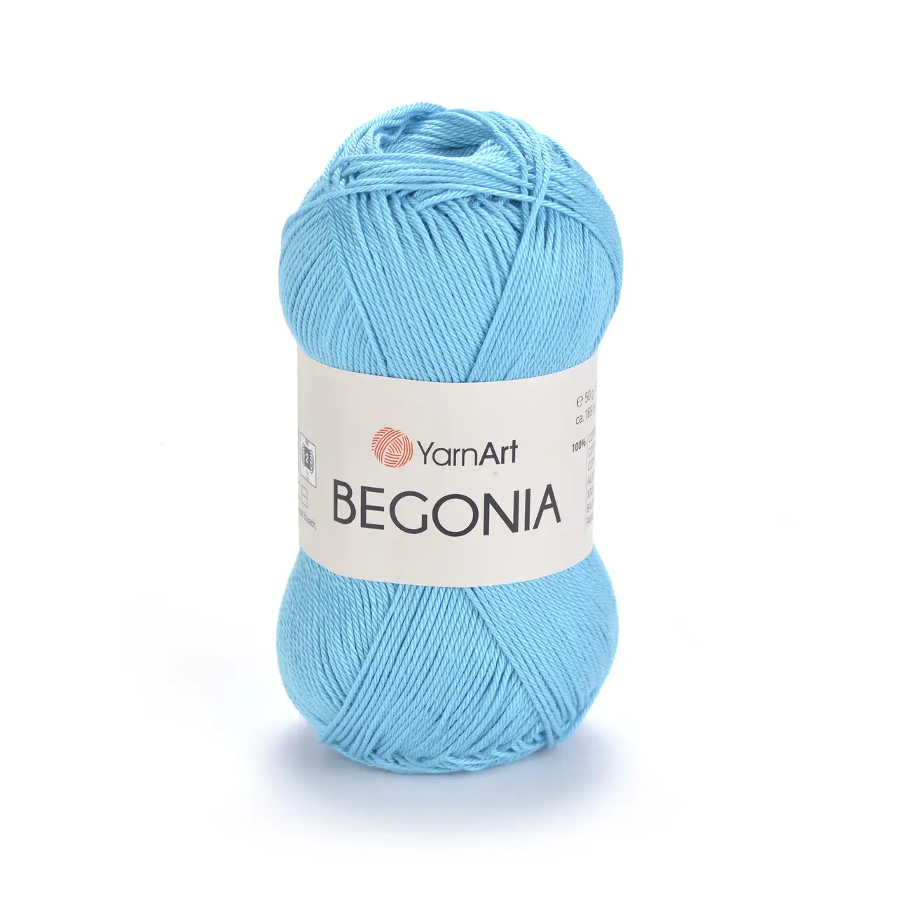 Пряжа 100% бавовна мерсеризована,0008 Бірюза, 169 м,TM YarnArt Begonia