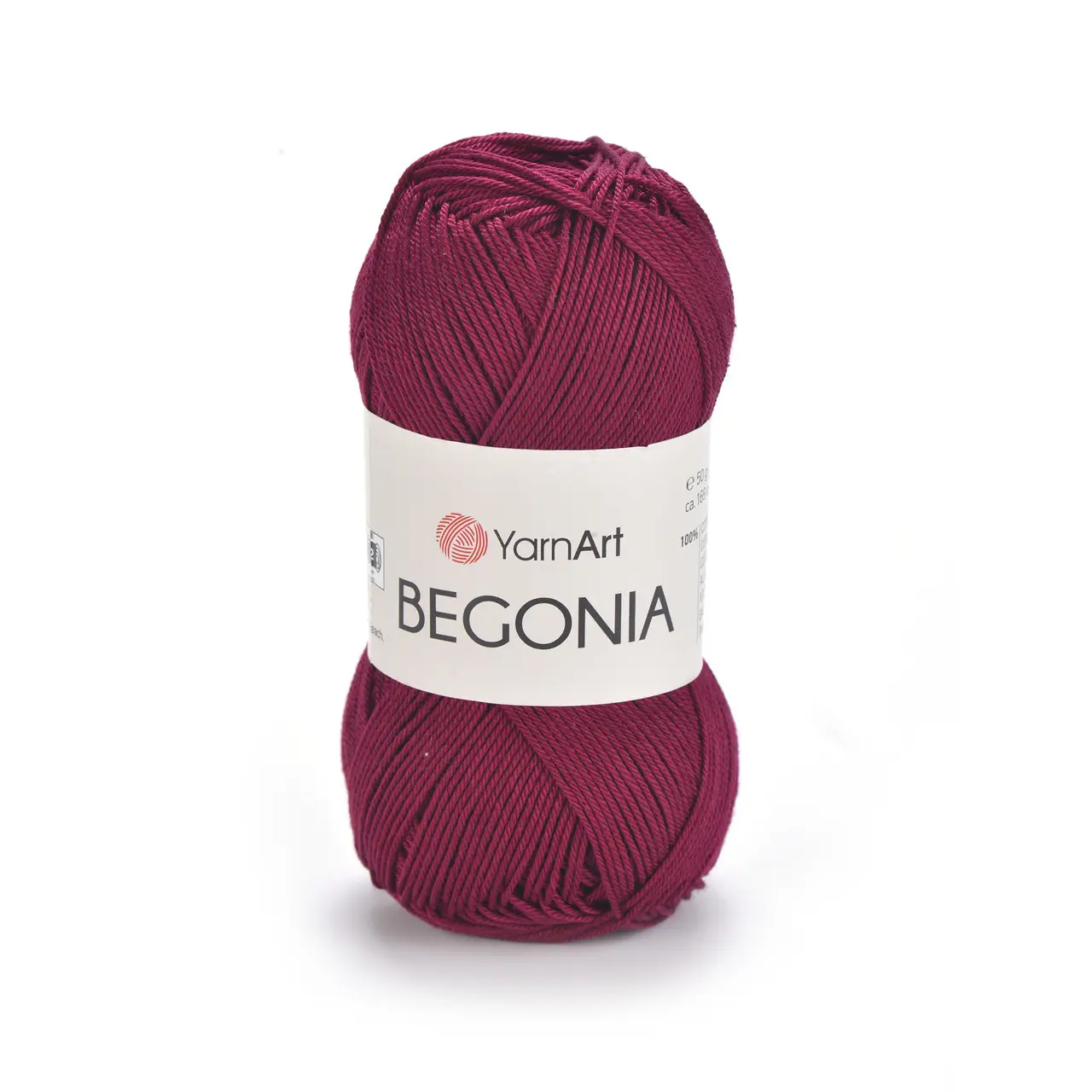 Пряжа 100% бавовна мерсеризована, 0112 Бордо, 169 м,TM YarnArt Begonia
