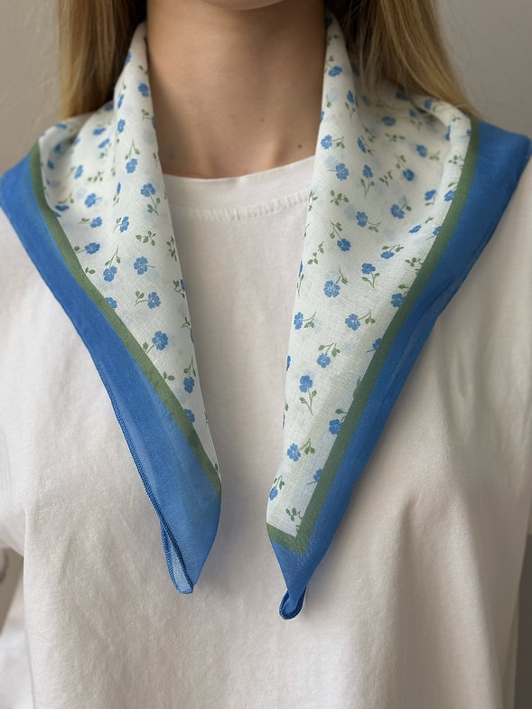 Косынка голубые маки, EW6-3 2