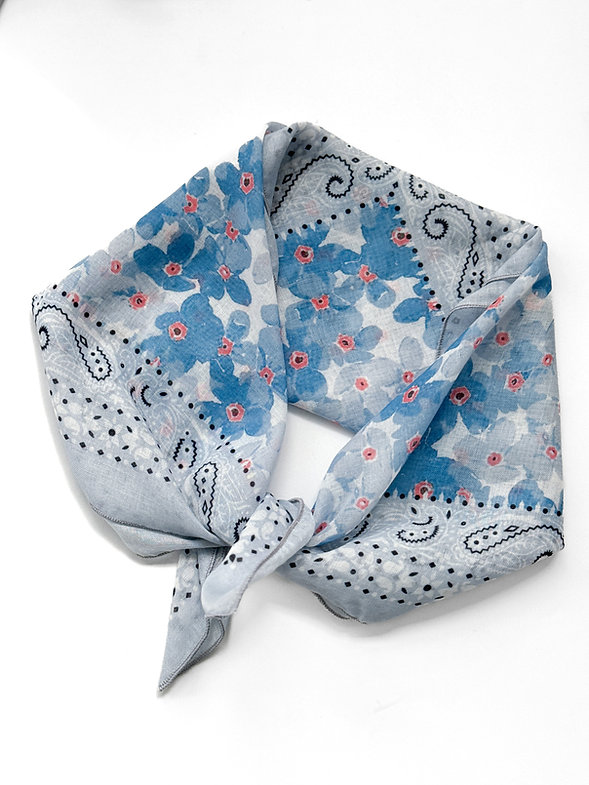 Косынка большие голубые маки, EW6-5