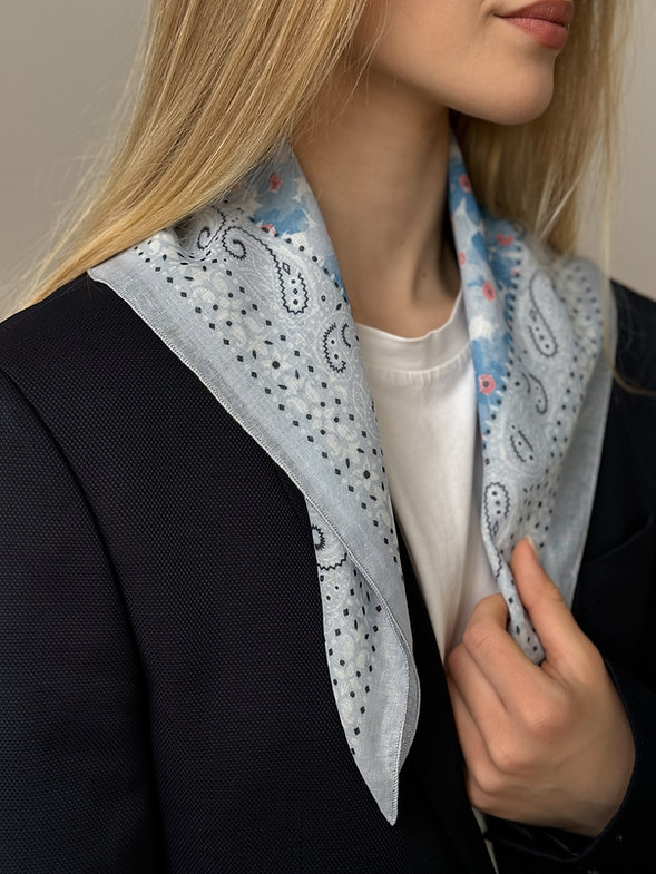 Косынка большие голубые маки, EW6-5 1