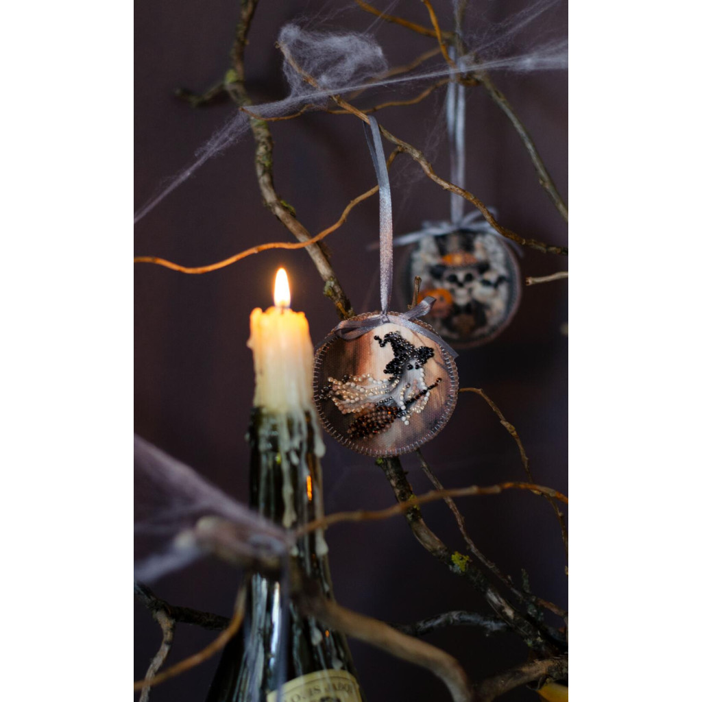 Набір для вишивання бісером інтер`єрної прикраси на натуральному художньому холсті "Бу!", ABT-042 5