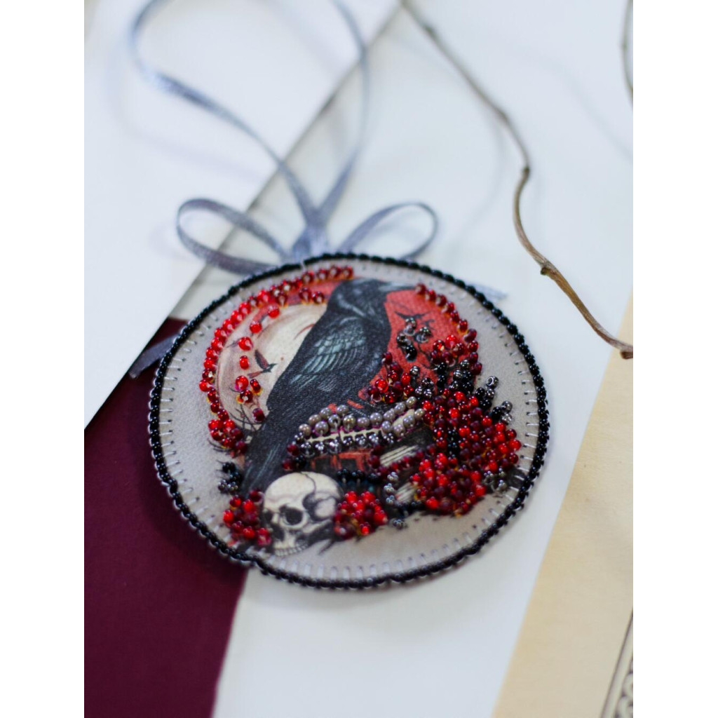 Набір для вишивання бісером інтер`єрної прикраси на натуральному художньому холсті "Моторошна краса", ABT-038 2