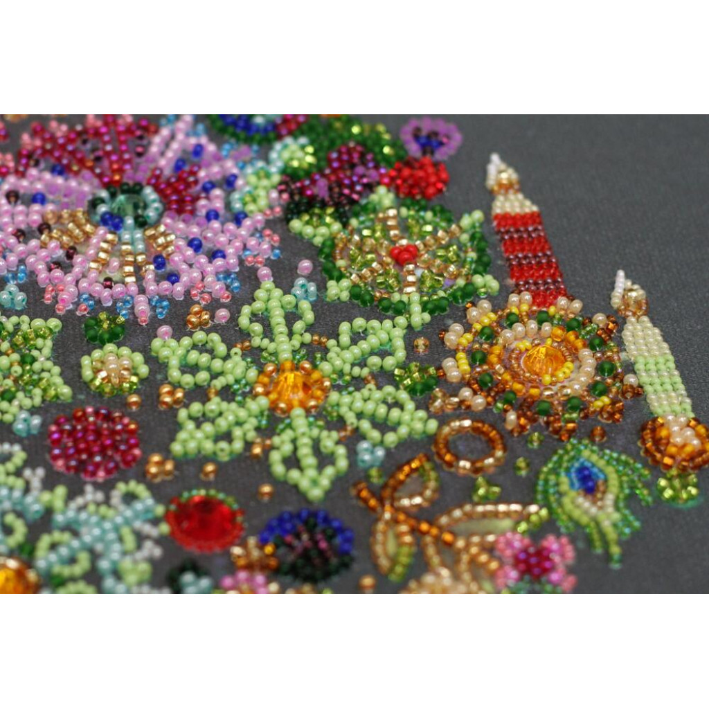 Набір для вишивання бісером на натуральному художньому холсті "Золоті вогники", AB-787 4