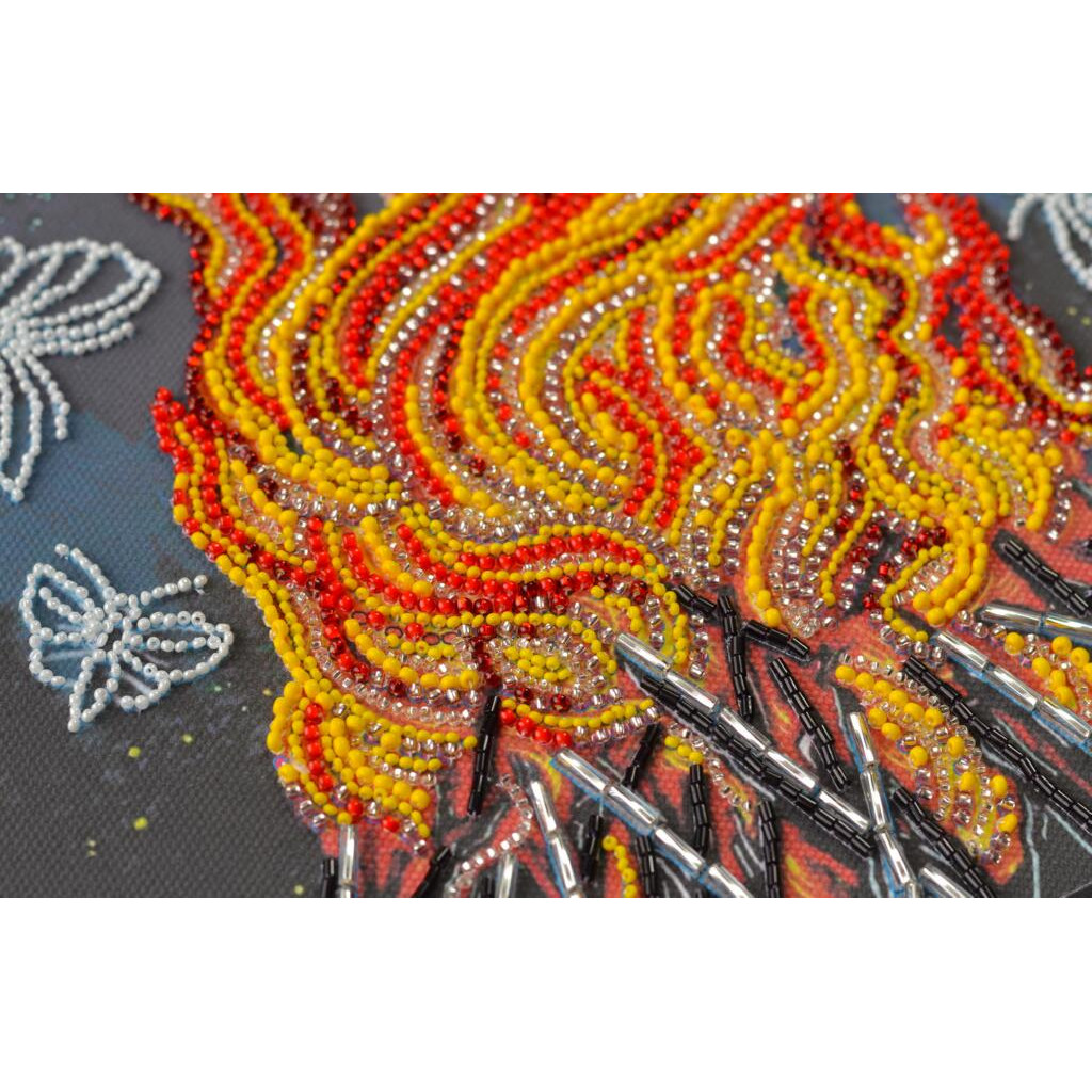 Набір для вишивання бісером на натуральному художньому холсті "Танок біля полум`я", AB-910 2