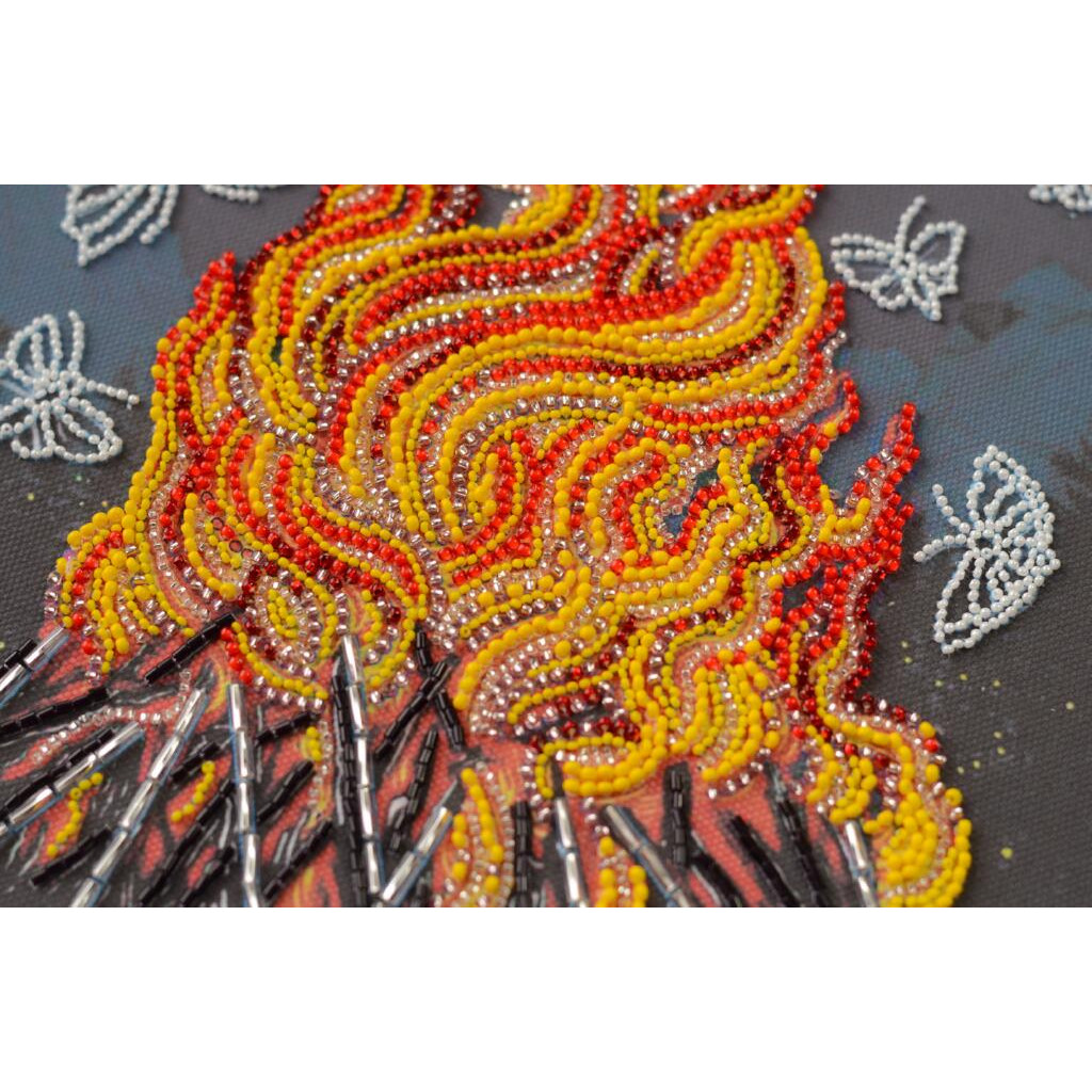 Набір для вишивання бісером на натуральному художньому холсті "Танок біля полум`я", AB-910 3