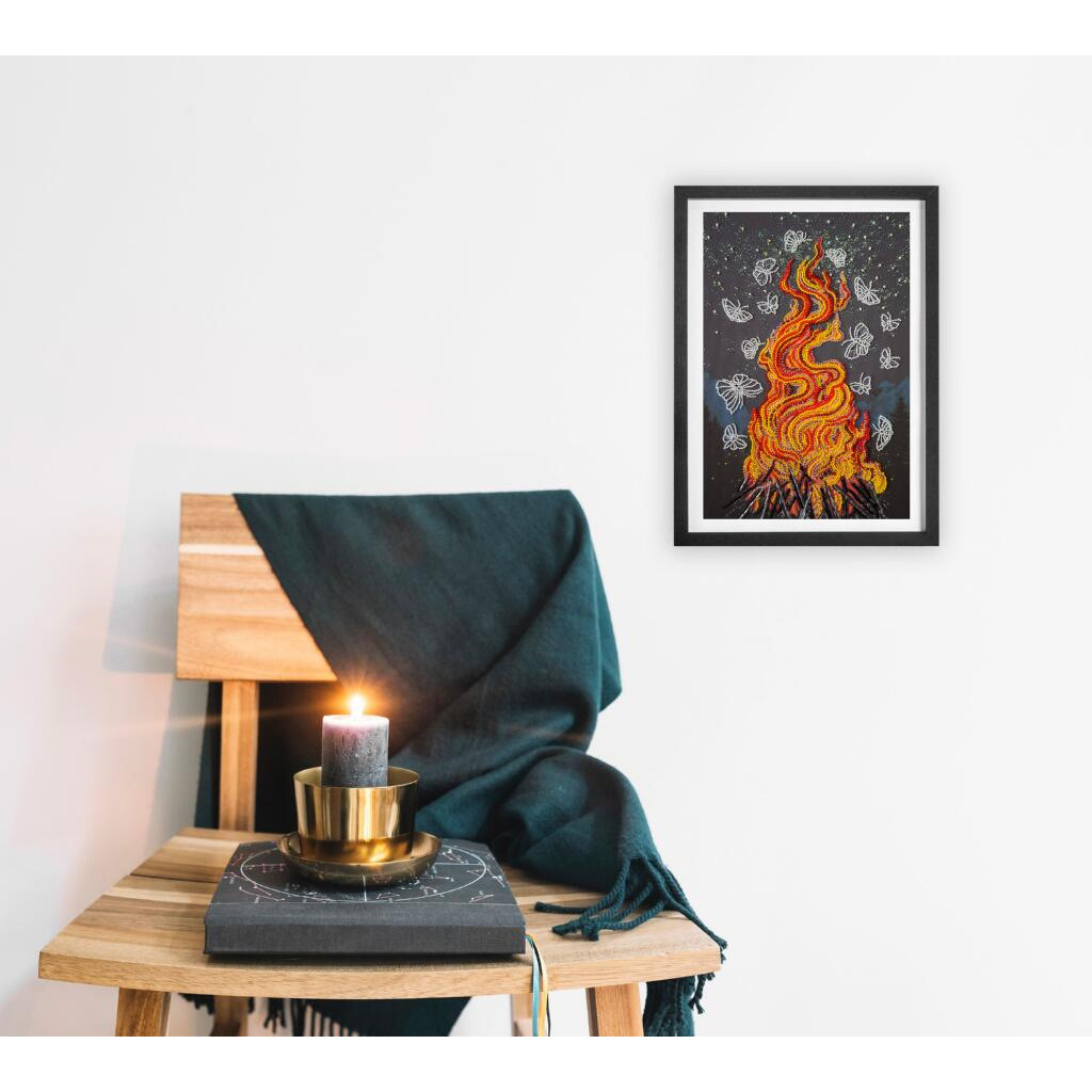 Набір для вишивання бісером на натуральному художньому холсті "Танок біля полум`я", AB-910 6