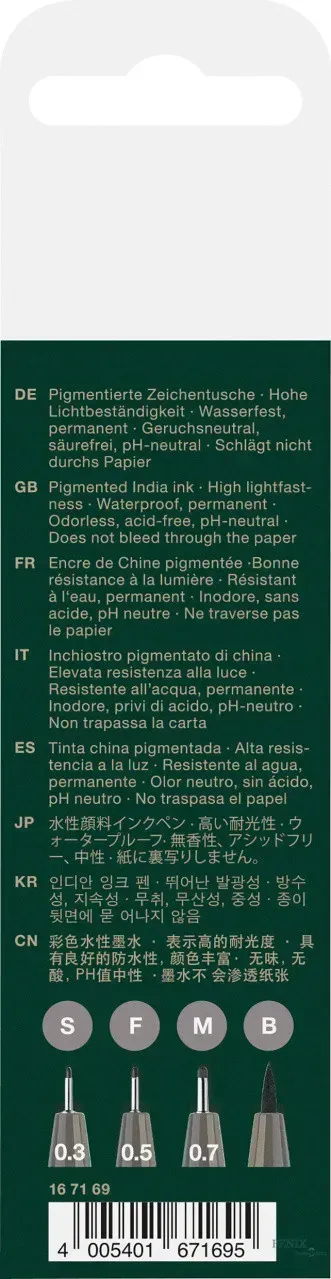 Набір ручок капілярних PITT Brush "Warm Grey IV", 4 шт., 167169 Faber-Castell 1