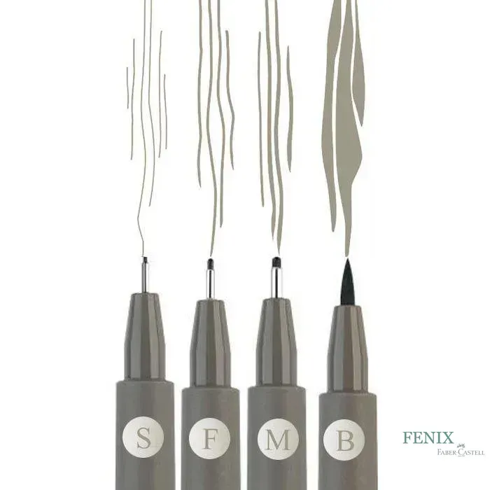 Набір ручок капілярних PITT Brush "Warm Grey IV", 4 шт., 167169 Faber-Castell 3