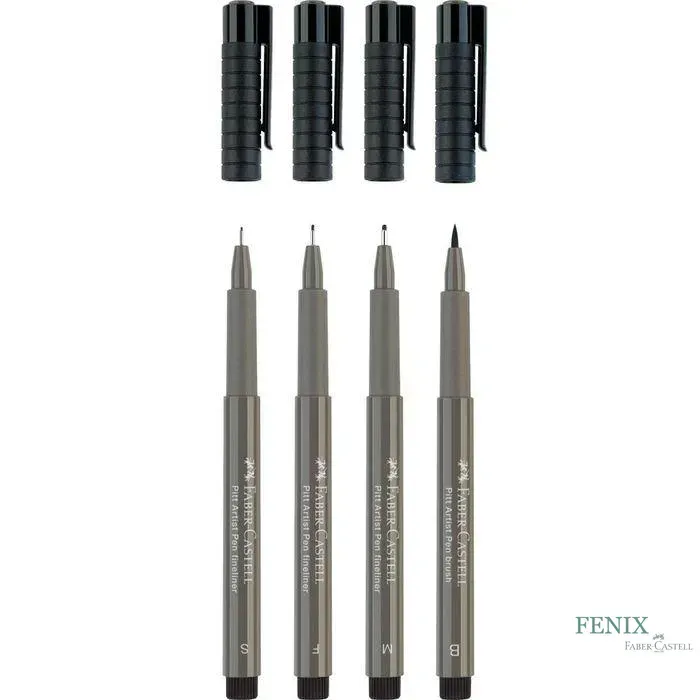 Набір ручок капілярних PITT Brush "Warm Grey IV", 4 шт., 167169 Faber-Castell 4