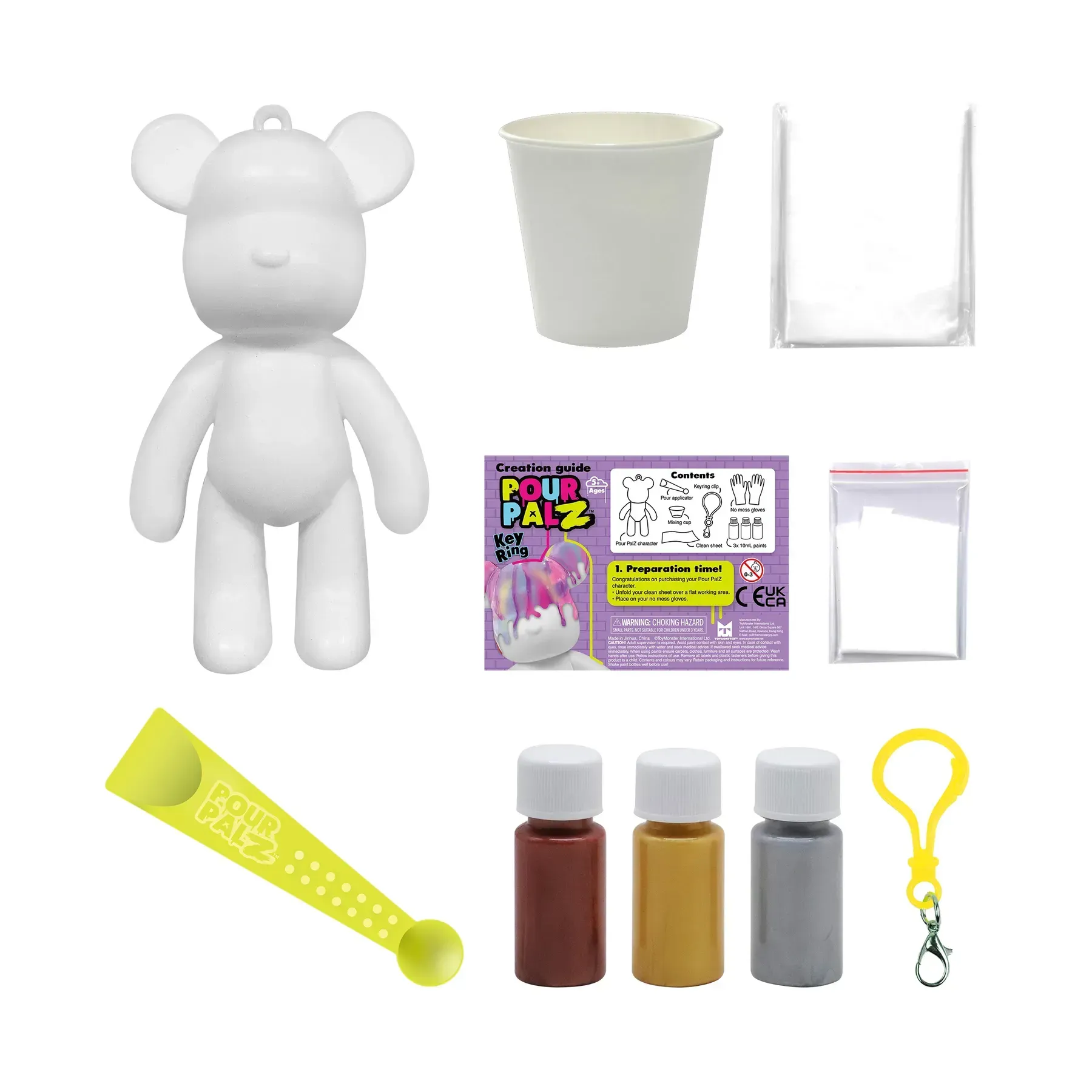 Набір для творчості Pour Palz Флюїд Арт - Брелок-Ведмедик S2, GS-G66341 24