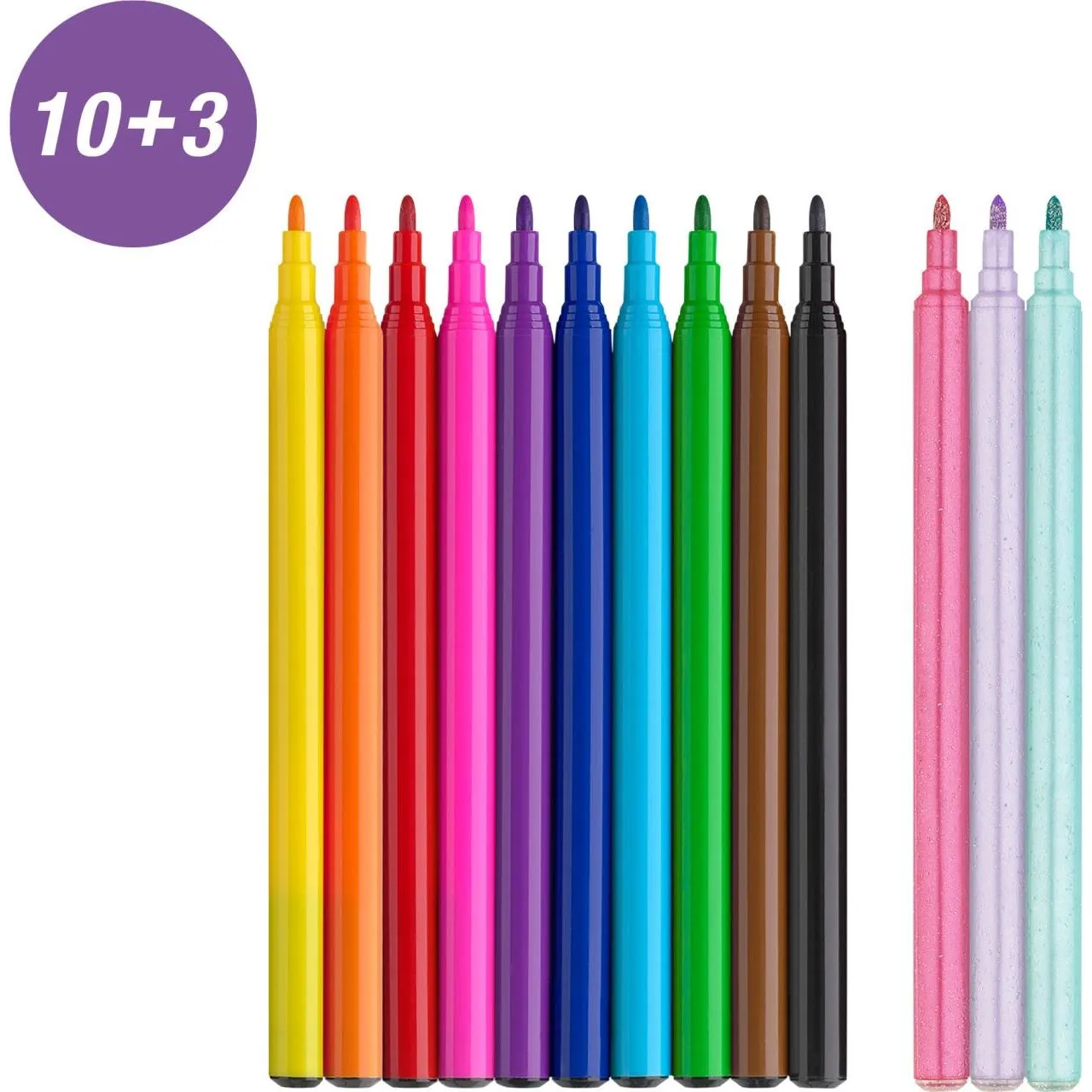 Фломастери 10 кол. "Unicorn" + 3 пастельних металика + наклейки, 554213 Faber-Castell 3