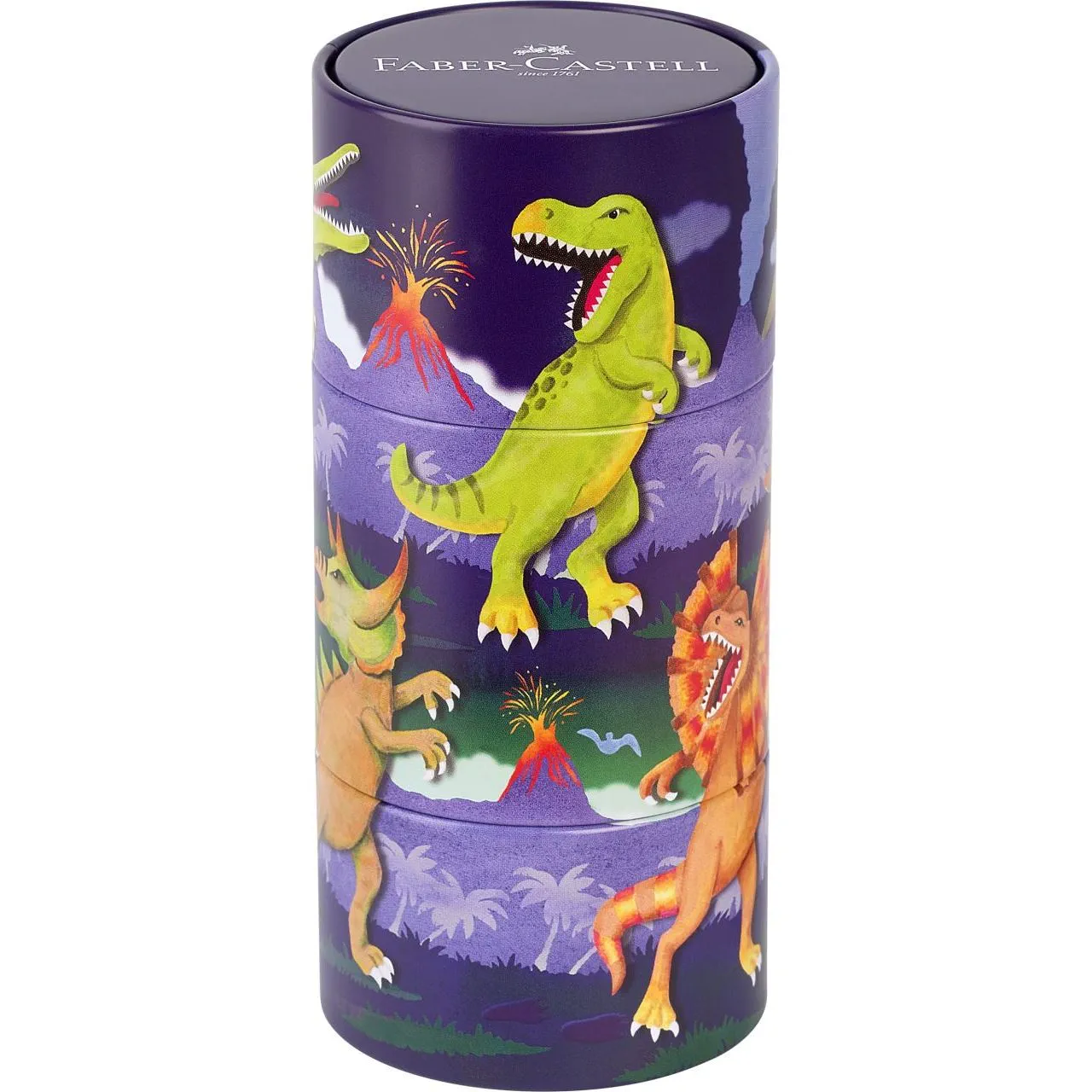 Фломастери 20 кол. Connector "Dinosaur" у подарунковій металевій коробці, 155546 Faber-Castell 1