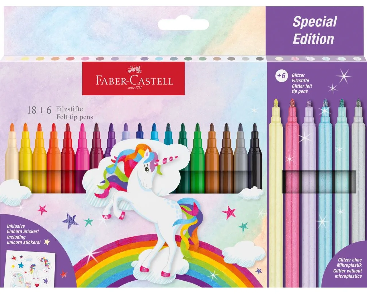 Фломастери 24 кол. FELT TIP "UNICORN" (картон. уп.), 554221 Faber-Castell