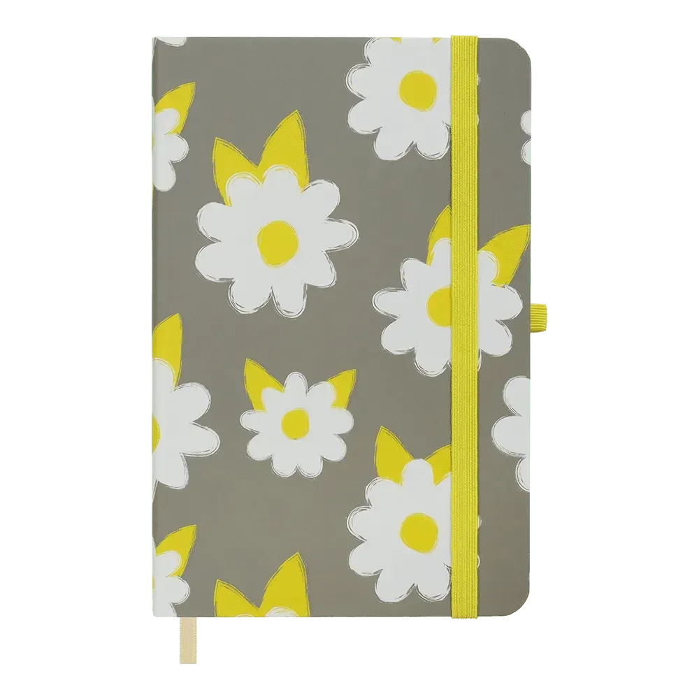 Книжка записна Piante на гумці, 136х207мм, 96 арк., кліт., офсет, сіра, BM.255109-09