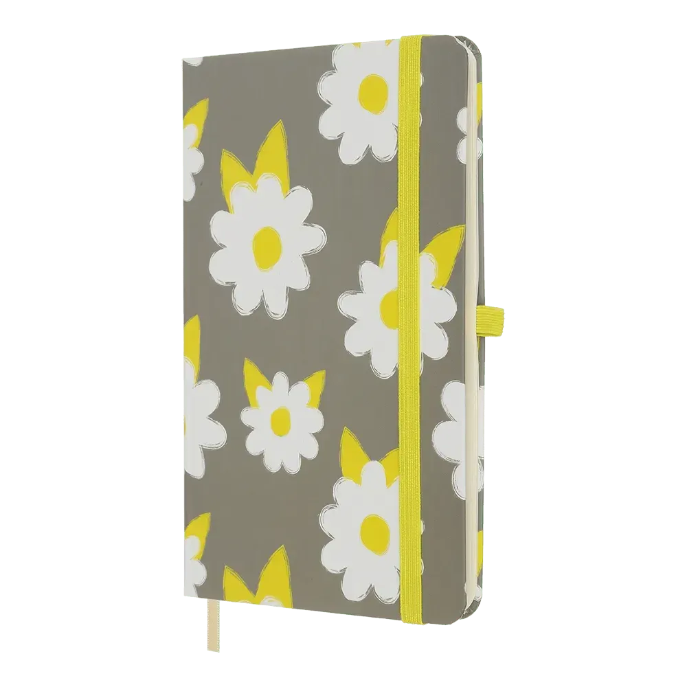 Книжка записна Piante на гумці, 136х207мм, 96 арк., кліт., офсет, сіра, BM.255109-09 1